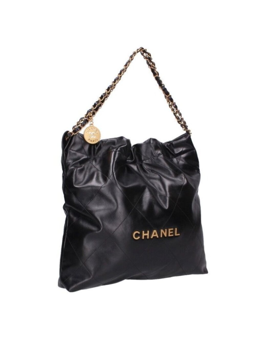 Chanel 22 Shiny Calfskin Chain Shoulder Bag